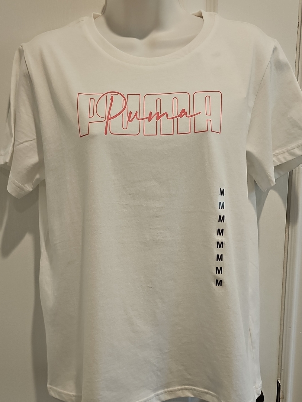 Puma Bundle Of 2 Women's Short Sleeve Shirts Size Medium White/Pink.